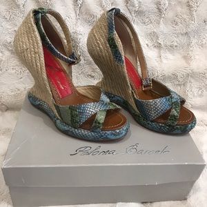 Paloma Barcelo Snakeskin Print Espadrille  Wedge